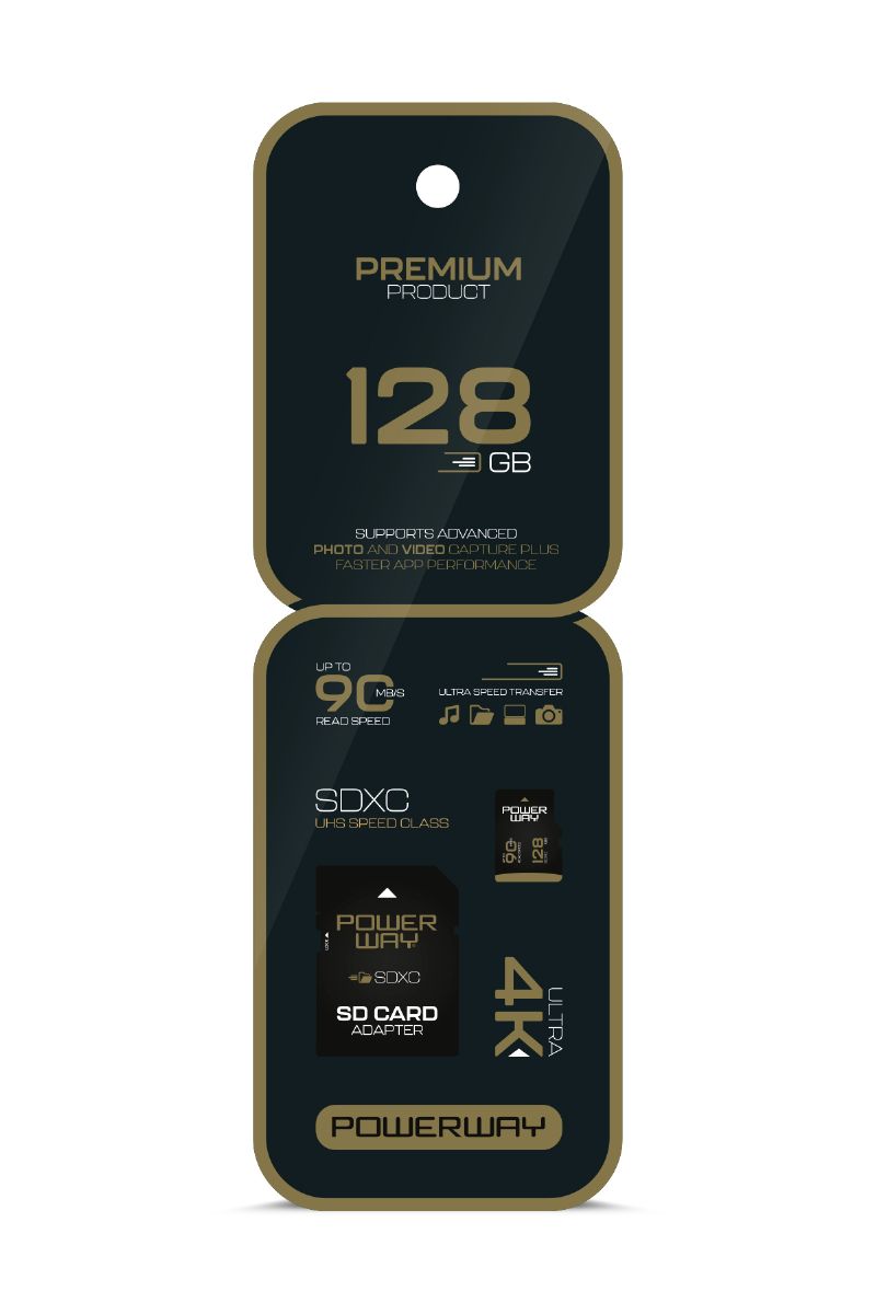 Powerway 128 GB USB 3.1 Flash Bellek Siyah Altin Ciftli